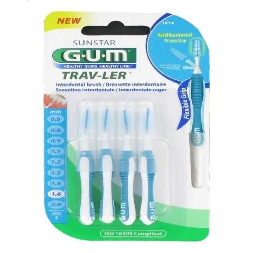 GUM BROSSETTES TRAVELER FINE CONIQUE , BTE DE 4...