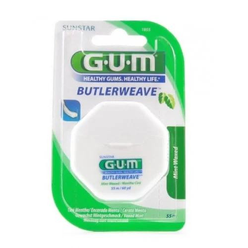 GUM FILS DENTAIRES PLATS CIRE MENTHOLE 55M 1855