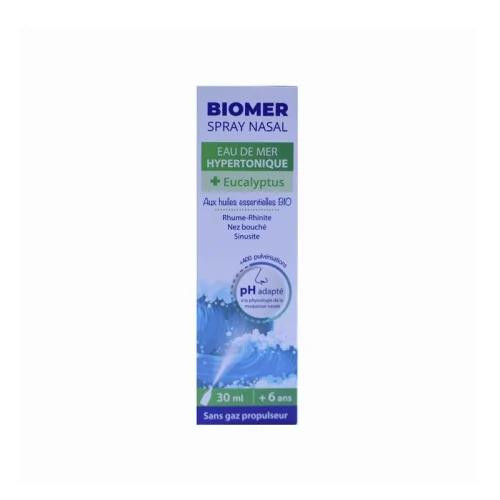 BIOMER SPRAY NASAL EAU DE MER HYPERTONIQUE+EUCALYPTUS 30ML