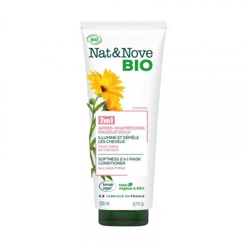 NAT&NOVE BIO 2EN1 APRES SHAMPOOING MASQUE DOUX...
