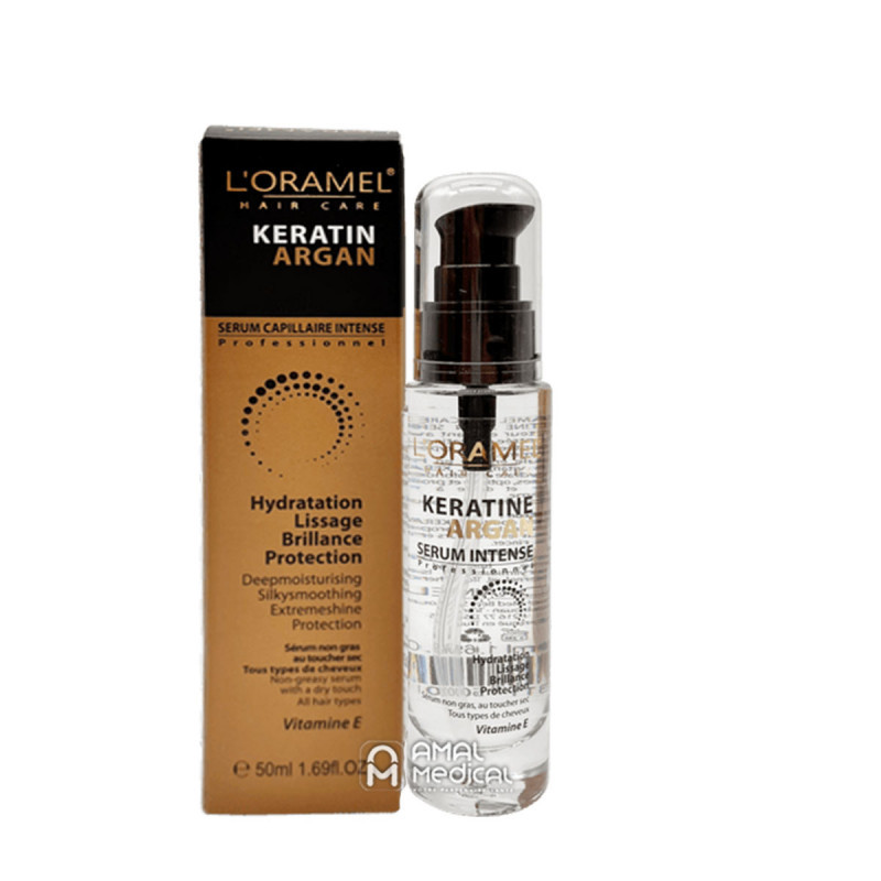 Sérum capillaire intense en Argan Kératine Vitamine E - L'Oramel - 50ml