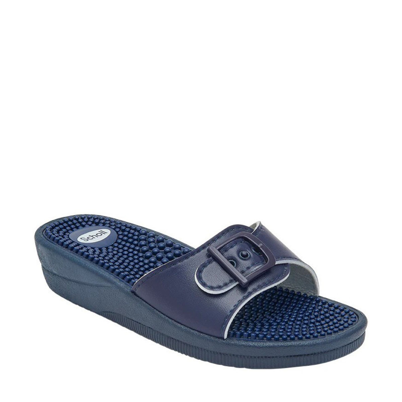 SCHOLL NEW MASSAGE - Mules Orthopédiques Femme Bleu marine