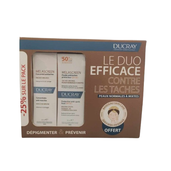 DUCRAY COFFRET MELASCREEN CONCENTRE ANTI TACHE + FLUIDE PROTECTEUR SPF50+