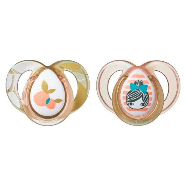 TOMMEE TIPPEE 2 SUCETTES MODA FILLES 6-18M
