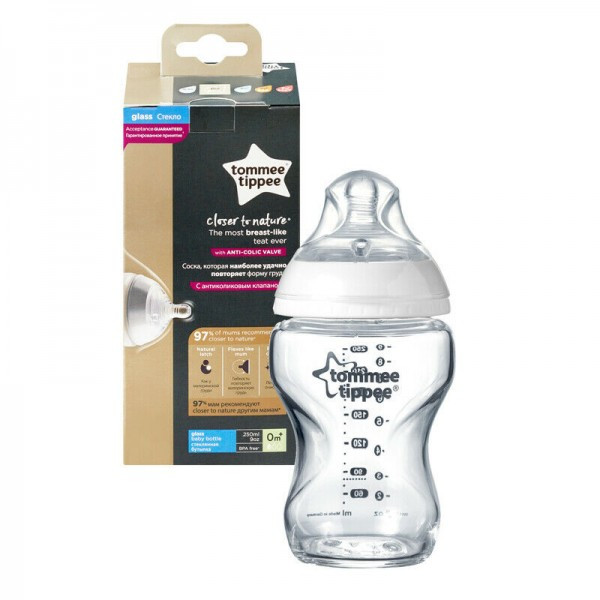 TOMMEE TIPPEE Biberon CTN Verre 0M+,250ml