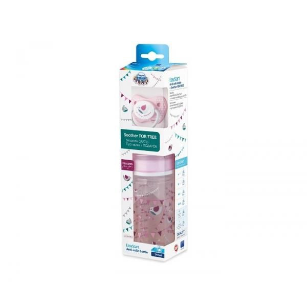 CANPOL BABIES BIB+SUCETTE 3M+ FILLE