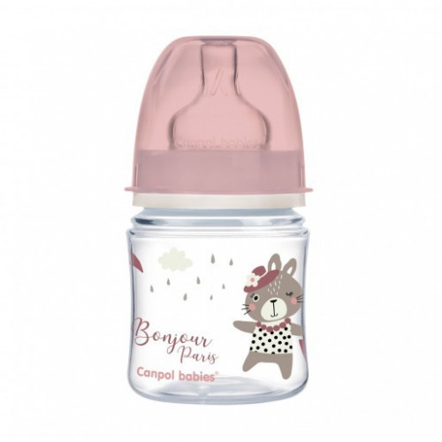 CANPOL BABIES BIBERON ANTICOLIQUE COL LARGE BONJOUR PARIS 120ML PP