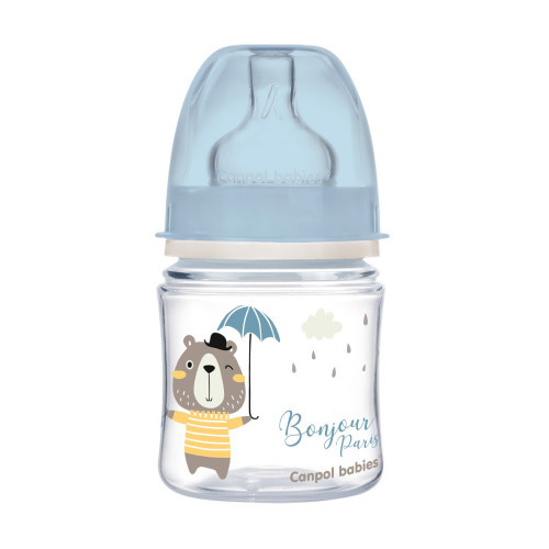 CANPOL BABIES BIBERON ANTICOLIQUE COL LARGE BONJOUR PARIS 120ML PP