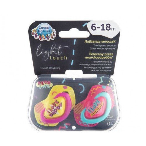 CANPOL BABIES SUCETTE UNIVERSELLE 6-18M NEON LOVE