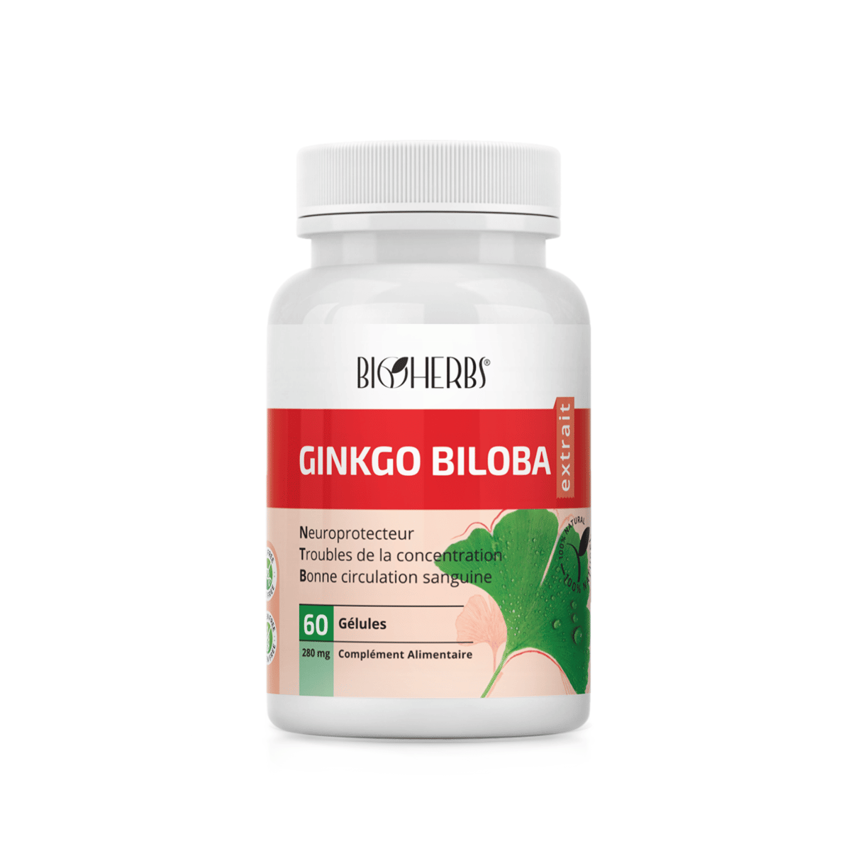 BIOHERBS Ginkgo biloba ,60 gélules