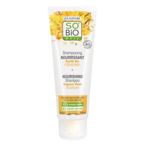 SO BIO SHAMPOOING NOURRISSANT KARITE BIO+CIRE DE JOJOBA 250ML