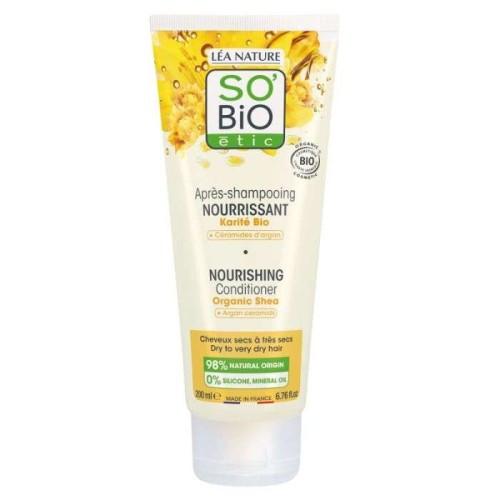 SO'BIO APRES SHAMPOOING NOURRISSANT KARITE+CERAMIDES D’ARGAN 200ML