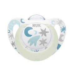 NUK SUCETTE STAR NIGHT EN SILICONE 0-6M