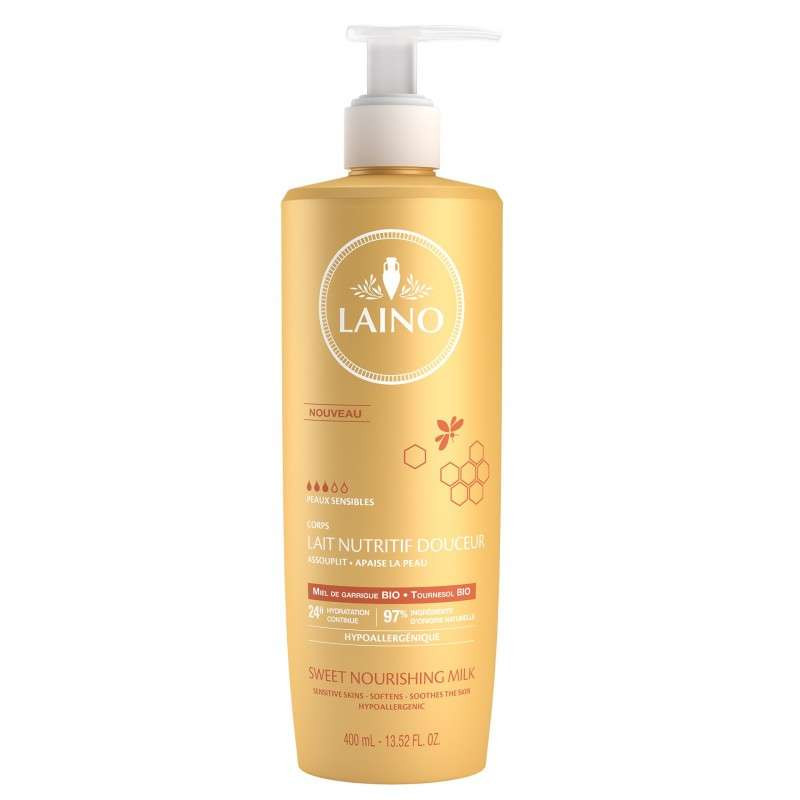 LAINO LAIT NUTRITIF DOUCEUR MIEL BIO, 400 ML