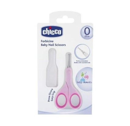 CHICCO CISEAUX LIGHT ROSE AVEC ETUI PROTECTEUR