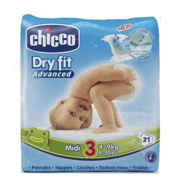 CHICCO DRY FIT COUCHE MEDIUM 4-9KG 21 PIECES